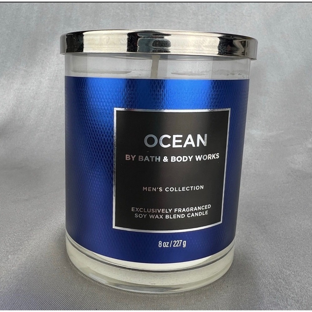 Bath & Body Works Ocean Mens Collection 8oz Soy Wax Blend Single Wick Candle